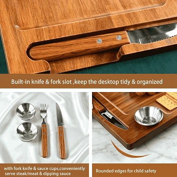 Acacia Wood Slate Steak Plate factory
