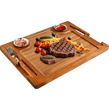 Acacia Wood Slate Steak Plate