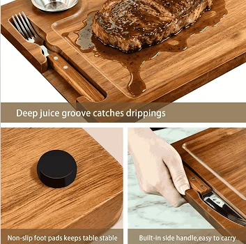Acacia Wood Slate Steak Plate best